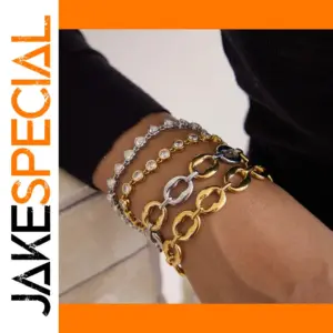 Two-Tone Stainless Steel Women's Chain Bracelet