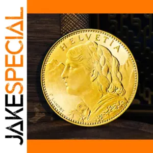 Vintage Gold Collector Coin, 21mm Copper Charm