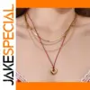 Stainless Steel Multi-Layer Necklace with Heart Pendant