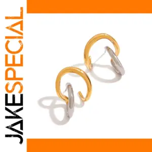 Two-Tone Stainless Steel Hoop Earrings