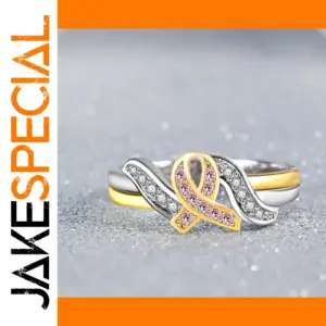 Vintage Stainless Steel Angel Ring with Cubic Zirconia