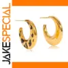 Moon-Shaped Stainless Steel Earrings in Gold