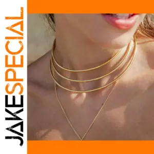 Stainless Steel Women's Gold Layered Necklace