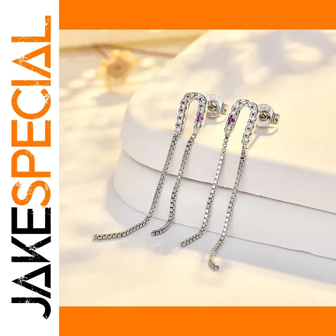 925 Silver Semi-Circular Tassel Earrings 1 925 Silver Semi-Circular Tassel Earrings