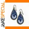 Vintage Water Droplet Earrings with Animal Motifs