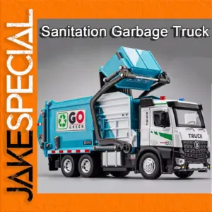 1:18 Scale Model Garbage Truck with Lights
