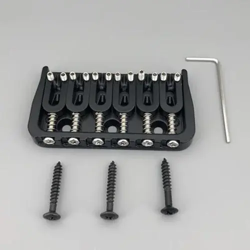 6-String Metal Fixed Guitar Bridge in Black, Chrome, Gold 8 6-String Metal Fixed Guitar Bridge in Black, Chrome, Gold - Image 8