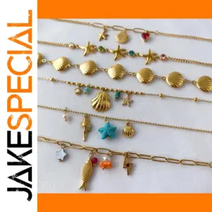 Ocean-Style Gold Stainless Steel Bracelet JDB0202011