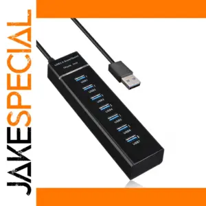 Black 7-Port USB 3.0 Hub with 30cm Cable