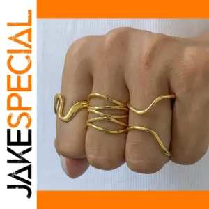 Stainless Steel Gold-Color Stackable Rings Set