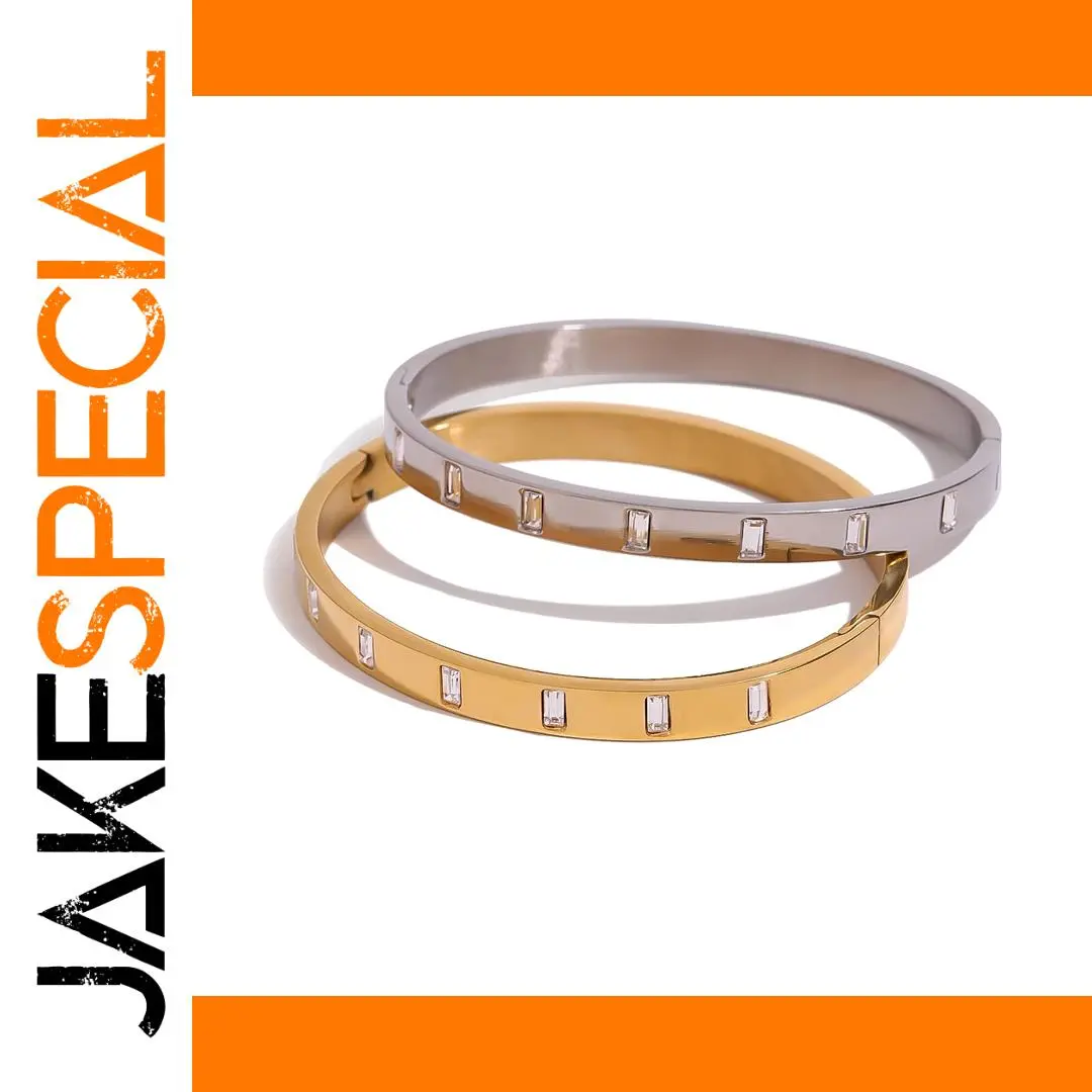 Elegant Stainless Steel Zircon Bracelets Set 1 Elegant Stainless Steel Zircon Bracelets Set