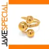 Modern Gold-Plated Stainless Steel Women's Ring