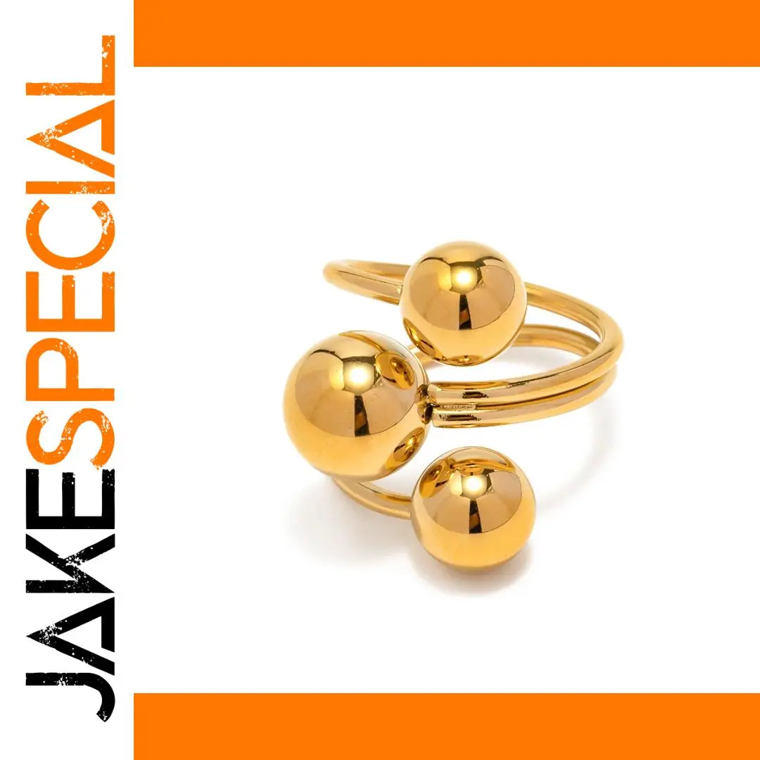Modern Gold-Plated Stainless Steel Women's Ring 1 Modern Gold-Plated Stainless Steel Women's Ring