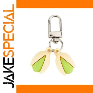 Pistachio-Shaped Rubber Keyring Accessory