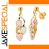 Three-Color Leaf Drop Earrings for Women