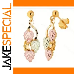 Three-Color Leaf Drop Earrings for Women