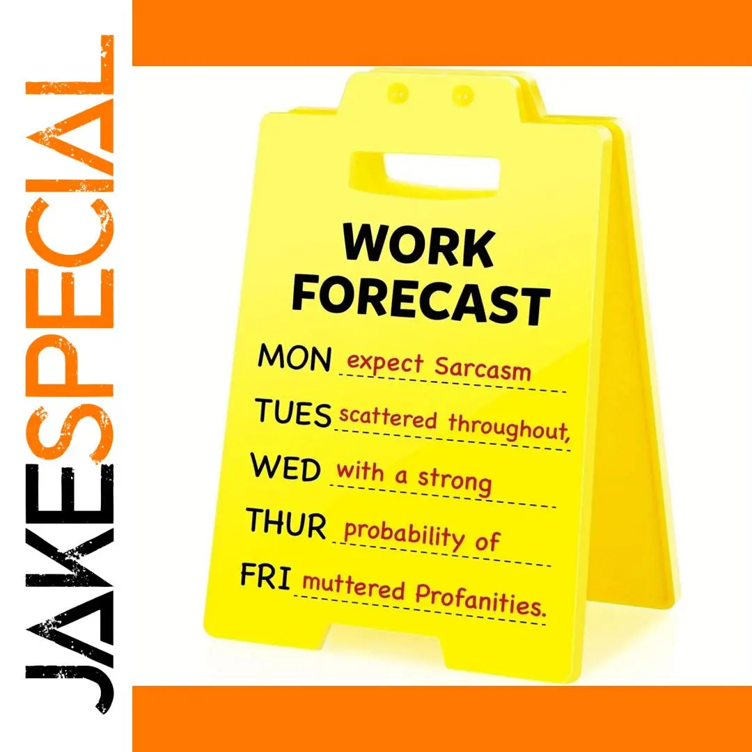 Bright Yellow Work Forecast Desk Sign 1 Bright Yellow Work Forecast Desk Sign