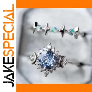 Celestial Blue Zircon Ring for Men and Women