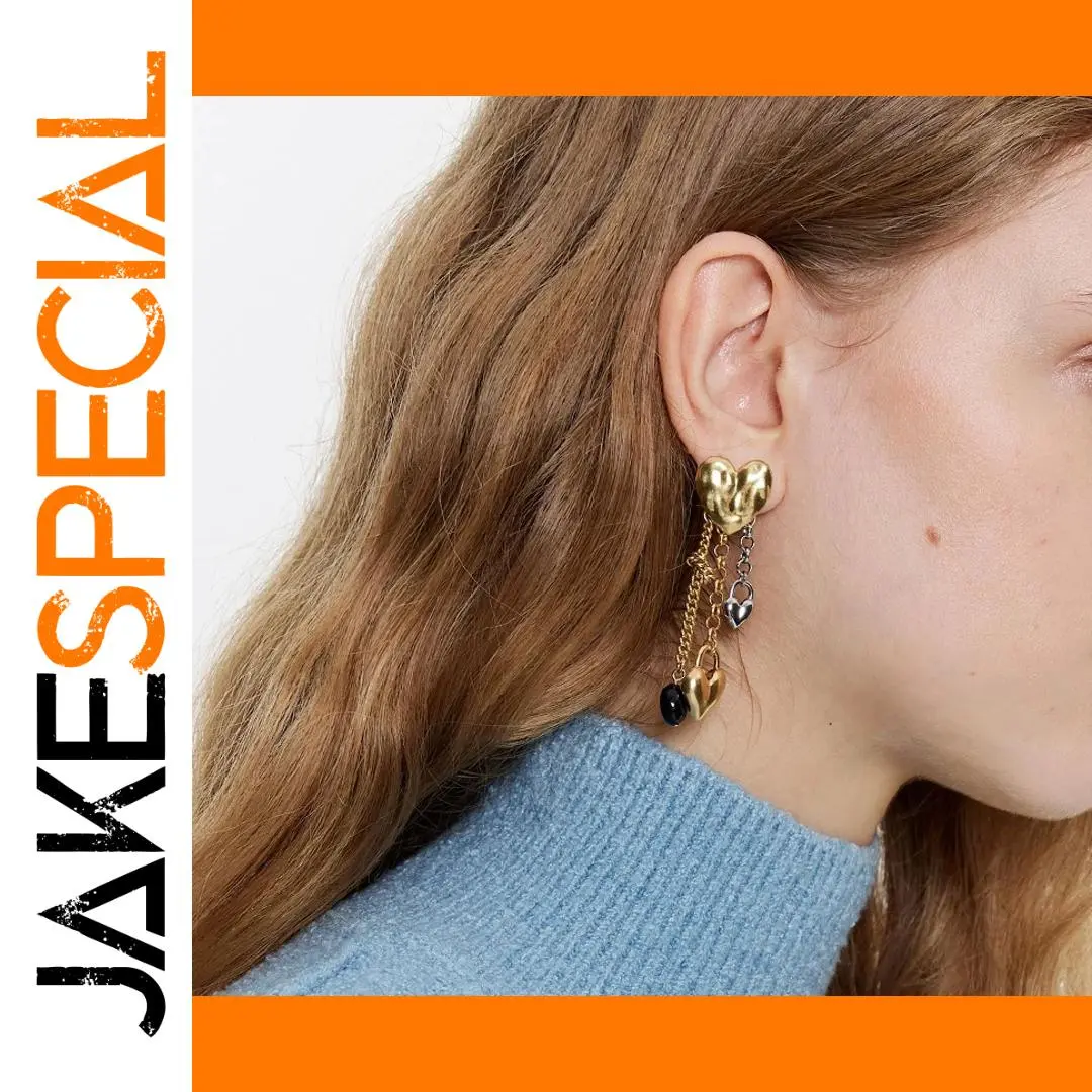 Stainless Steel Folded Heart Earrings 1 Stainless Steel Folded Heart Earrings