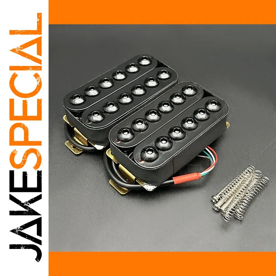 Black Adjustable Humbucker Pickup Set for Electric Guitar 1 Black Adjustable Humbucker Pickup Set for Electric Guitar