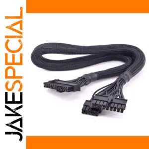Black Sleeved 24-Pin ATX Power Cable 0.6m