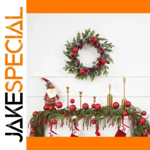 58cm Rustic Christmas Wreath with Decorations