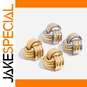 Stainless Steel Knot Earrings Model JDE0303017