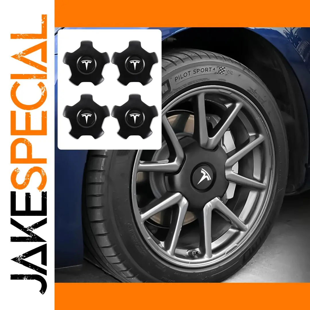 Tesla 18-inch Wheel Center Caps Set of Four 1 Tesla 18-inch Wheel Center Caps Set of Four