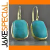 Gold-Tone Imitation Turquoise Drop Earrings