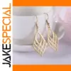 Modern Stainless Steel Drop Earrings with Lattice Design