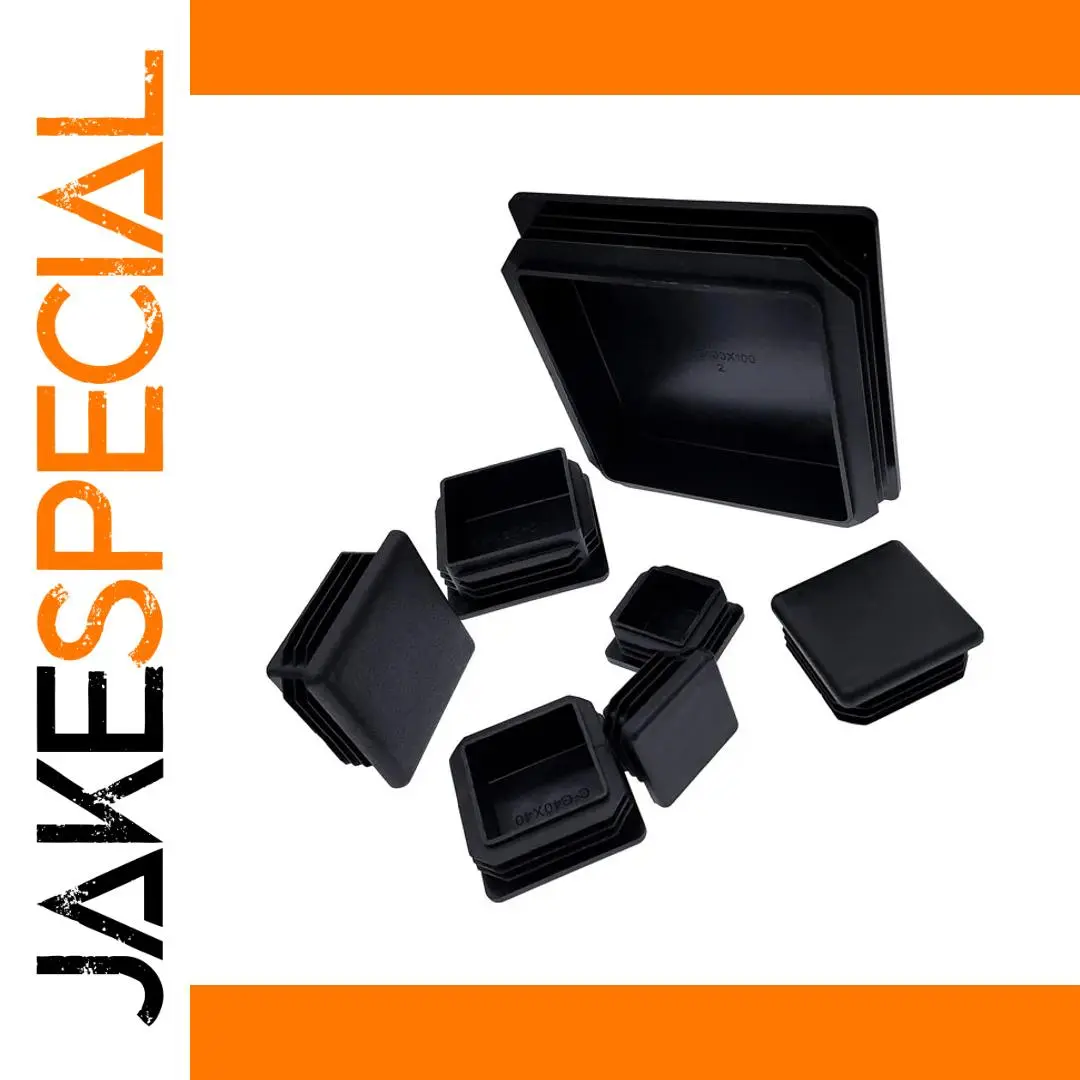 Black Square Pipe Plugs Set for Furniture 1 Black Square Pipe Plugs Set for Furniture