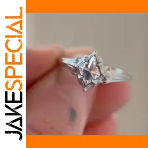 Silver Women's Cocktail Ring with Zircon Stone