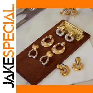 Stainless Steel Gold Earrings Set