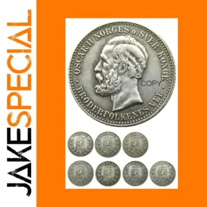 Vintage Norwegian Coin Set with King Oscar II