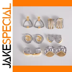 Stainless Steel Irregular Round Earrings