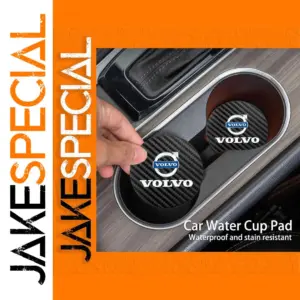 Car Cup Holder Coaster Set with Carbon Leather