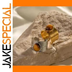 Stainless Steel Gold Women's Adjustable Ring