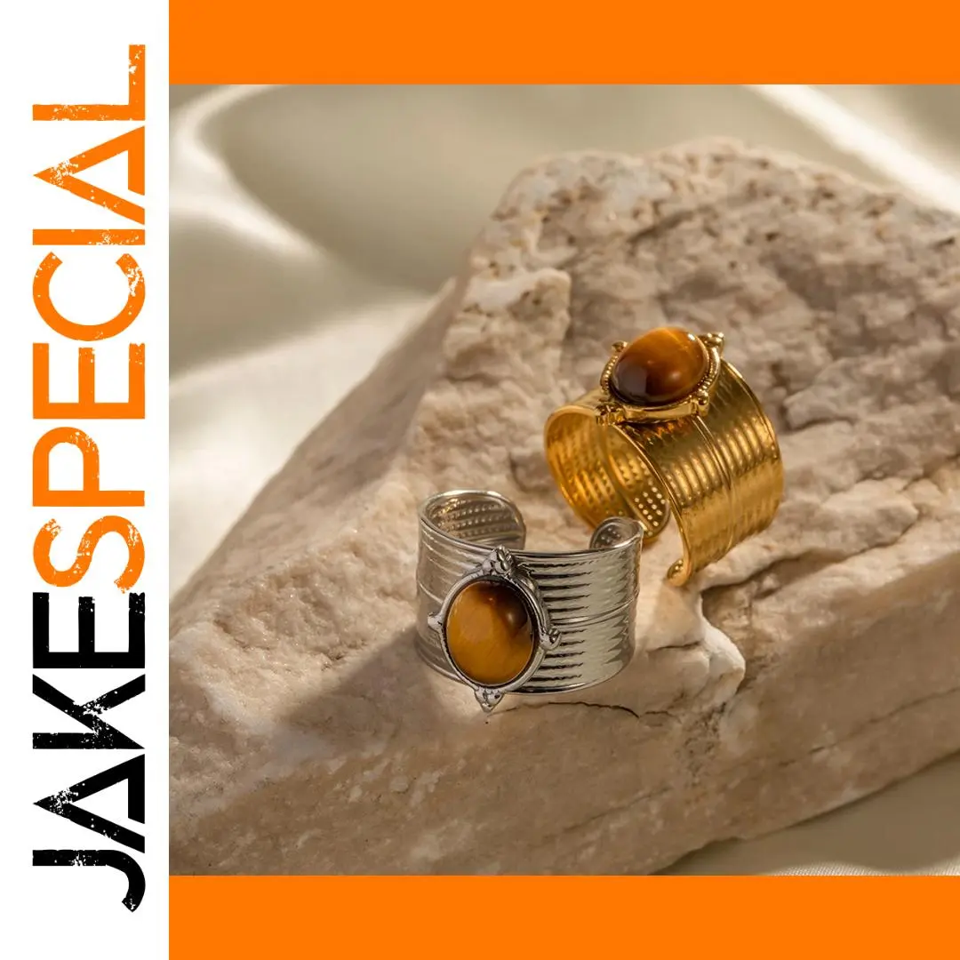 Stainless Steel Gold Women's Adjustable Ring 1 Stainless Steel Gold Women's Adjustable Ring