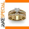 Elegant Gold and Silver Bridal Ring Set for Women