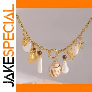 Marine-Inspired Gold Stainless Steel Necklace