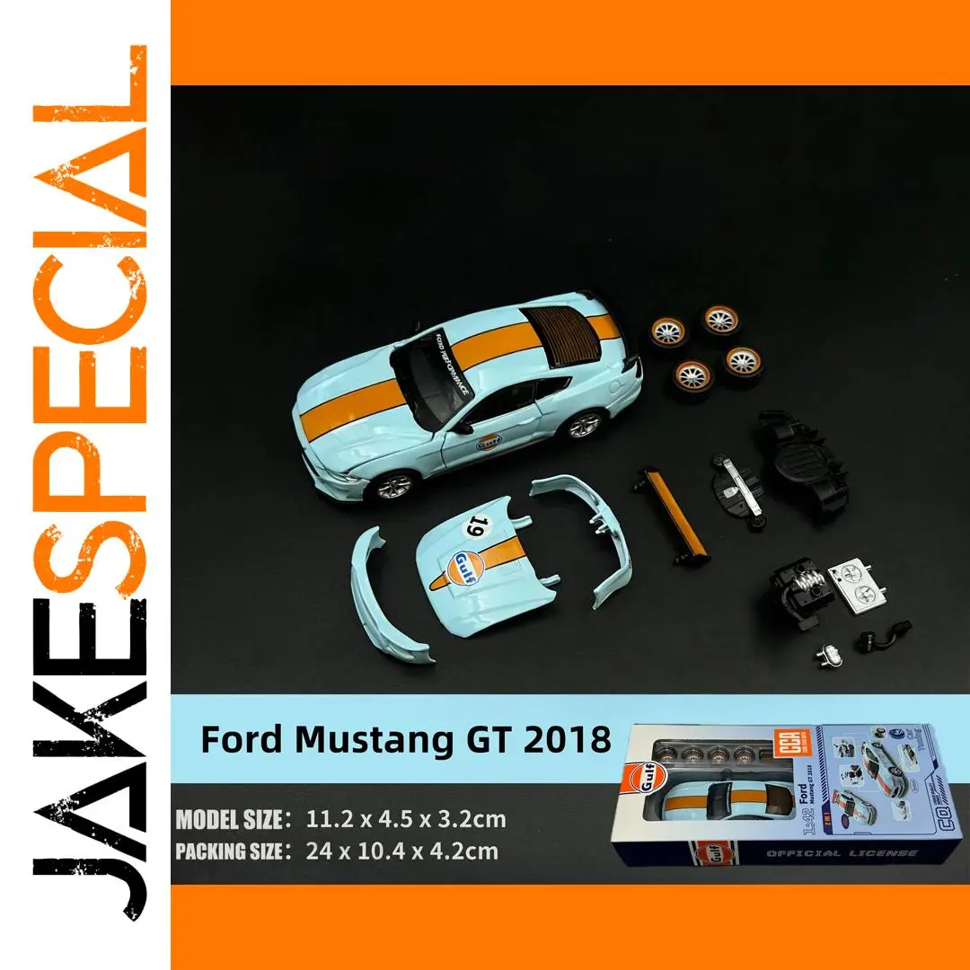 Gulf Ford Mustang GT 2018 Diecast Model 1 Gulf Ford Mustang GT 2018 Diecast Model