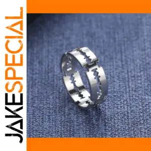 Modern Stainless Steel Blade Ring for Men and Women
