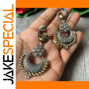 Vintage Bohemian Geometric Drop Earrings with Rhinestones