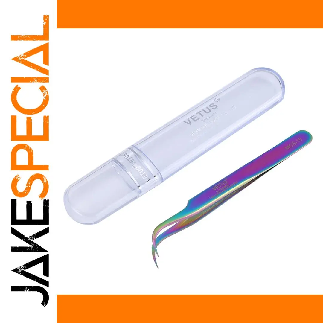 VETUS MCS-15 Iridescent Curved Precision Tweezers 1 VETUS MCS-15 Iridescent Curved Precision Tweezers