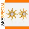 Sunburst Opal Earrings in Stainless Steel
