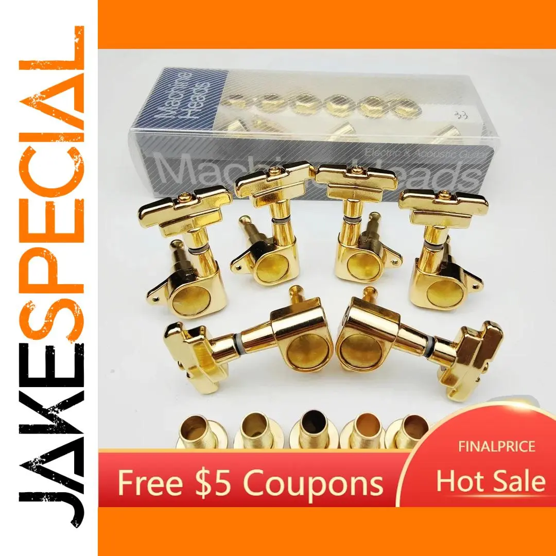 J-109 Gold Guitar Tuning Peg Set with Art Deco Style 1 J-109 Gold Guitar Tuning Peg Set with Art Deco Style