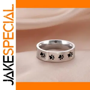 Dog Paw Footprint Stainless Steel Ring for Adults