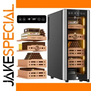 Black Electric Cigar Humidor Cabinet for 250 Cigars