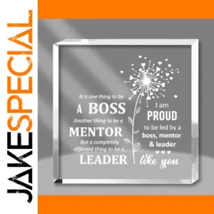 Elegant Leadership Recognition Plaque with Dandelion Design