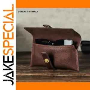 Handmade Coffee Leather Glasses Case